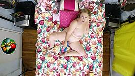 desiree deluca's tits and melons stretching in overhead view