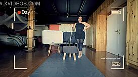 dominatrix mistress april handles slave with strict bondage care