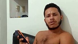 Young stud feels intense pleasure masturbating and cumming passionately