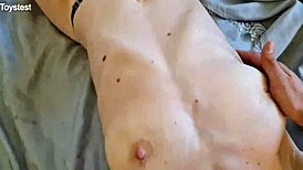 I watch her deepthroat and ride, taking all his cum on her stomach