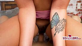 Teen stepsister Chanel Camryn's hairy pussy drilled POV