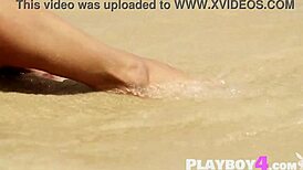 Cara Mell Undresses And Poses Naked Outdoors Showing Small Tits