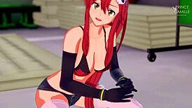 skinny babe yoko littner is so horny, she needs some hard sex right now from gurren lagann