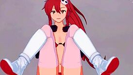 skinny babe yoko littner is so horny, she needs some hard sex right now from gurren lagann