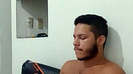 Young stud feels intense pleasure masturbating and cumming passionately