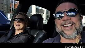 Cassi and husband meet a friend for seaside fun