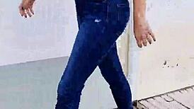 sexiest walking ever on street braless