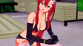 skinny babe yoko littner is so horny, she needs some hard sex right now from gurren lagann