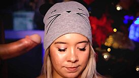 Blonde Slut Records Cum Facial Webcam!