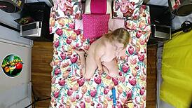 desiree deluca's tits and melons stretching in overhead view