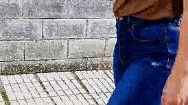 sexiest walking ever on street braless