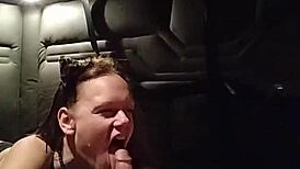 Kitty performs a blowjob while wearing a buttplug