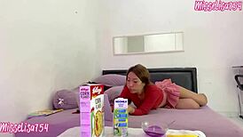 Eating breakfast after pissing on it!