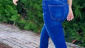 sexiest walking ever on street braless