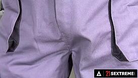 21 Sextreme - Cute teen Mia Evans rides old mechanic’s rod hard