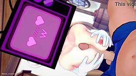 Tv Woman Usa Su Apretado Bañador Para Divertirse