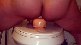 Double huge dildo anal play
