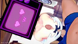 Tv Woman Usa Su Apretado Bañador Para Divertirse