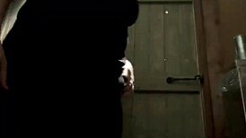 follow my big butt to the toilet, brunette bbw chubby horny in bathroom 😘