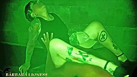 Amateur cuckold films group session in dark room with night vision camera