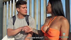 Stranger Banged Hard at Public Train Station Outdoors