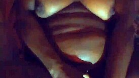 ebony milf intensely masturbates with tail in ass