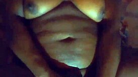 ebony milf intensely masturbates with tail in ass