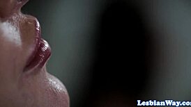 i’m a cute lesbian babe scissoring in hot threeway action