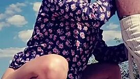 She licked his cock and got sprayed with cum on her lips