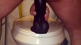 Double huge dildo anal play