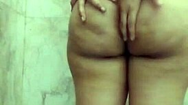 horny asian girlfriend with big natural tits self fucking in bathroom 😏