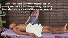 Beware the massage chick who says yes to bondage and handjob with big cock!