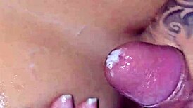 Sex in the bathroom with stepmother squirting and creampie!