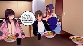 Japanese Family Swap Creampie With Big Ass And Tits In 3D Hentai