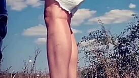 She licked his cock and got sprayed with cum on her lips