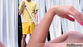 Busty Anissa Kate's Tight MILF Pussy Fucked After Pool Dip