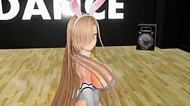 Blue Archive Ichinose Asuna Dances in Yellow Bunny Girl Outfit