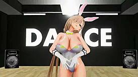 Blue Archive Ichinose Asuna Dances in Yellow Bunny Girl Outfit