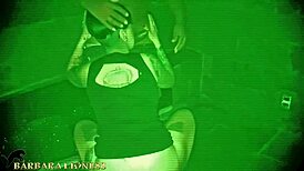 Amateur cuckold films group session in dark room with night vision camera