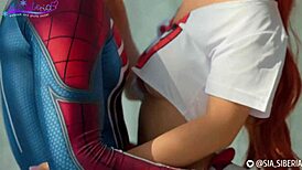 I have spider-man sex at home with Sia Siberia, wet blowjob and all