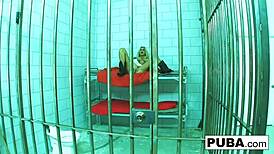 Brooke brand masturbates dirty in prison solo