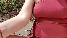 Horny Teen Spreads Wet Pussy for Public Beach Masturbation