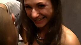 Titted brunette picked up for outdoor banging