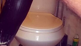 Double huge dildo anal play