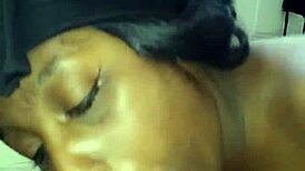 Harley moans, 'blowing this big black cock feels amazing, choking with saliva dripping'