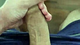 This cute Brazilian twink shows off his massive penis in solo fun