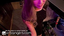 VR Bangers young blonde takes on bartender’s huge black cock in wild ride