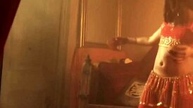 Erotic Brunette Beauty Teases With Sensual Belly Dancing Moves