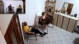 horny secretary masturbates then fucks harassing client 😈 part 1