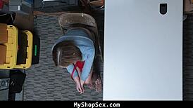 Troublemaker teen caught and fucked hard by cop in shop